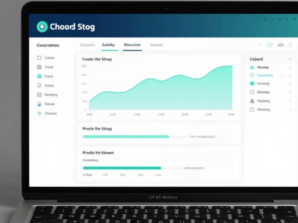 Close view of an application dashboard interface with clean chart